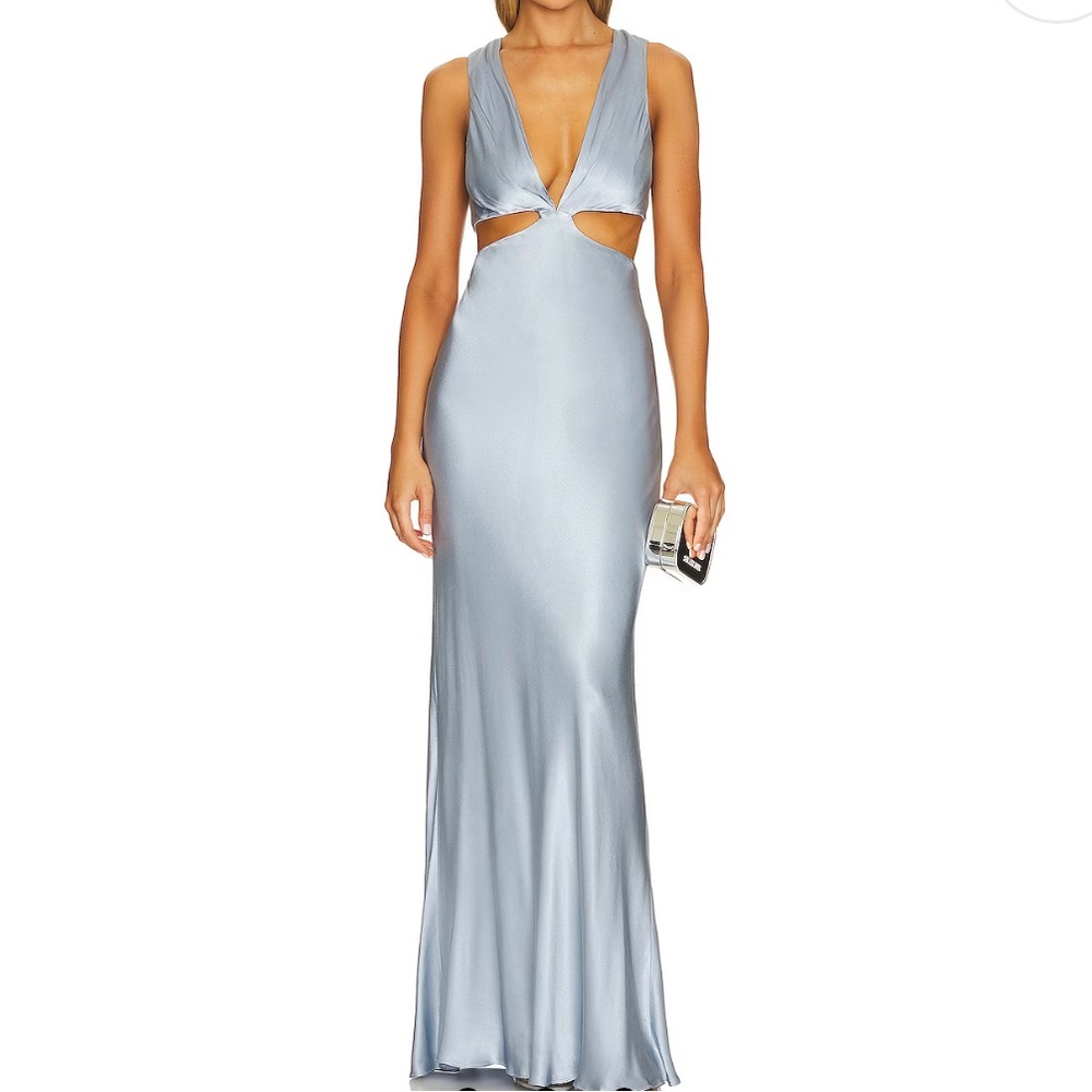 Shona Joy Silver Maxi Dress